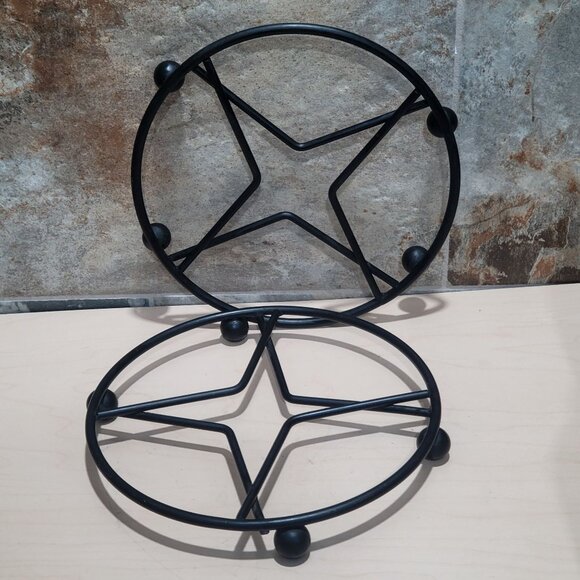 Trivet Metal Wire Frame Starburst Cooking Pot Stand Set of 2 - Picture 1 of 8